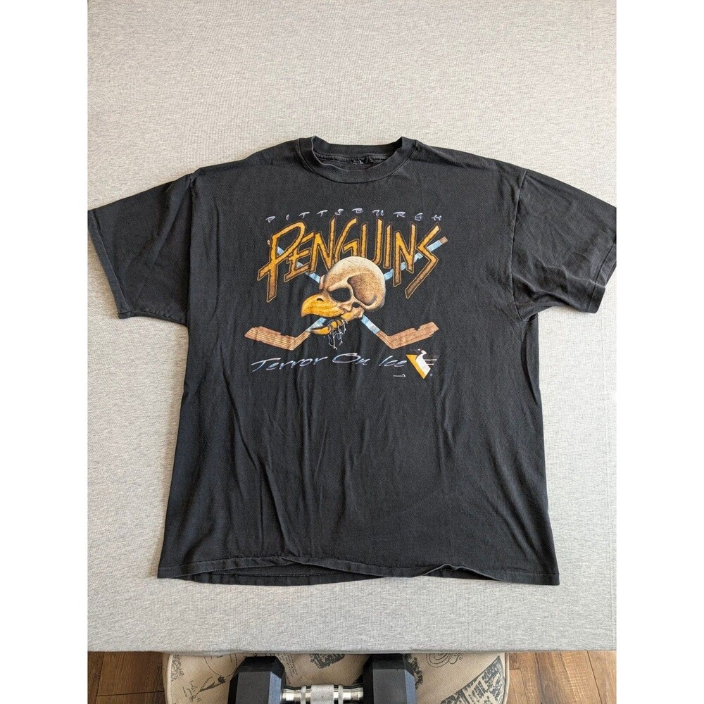 Vintage Pittsburgh Penguins Terror On Ice skull single stitch Sz XL